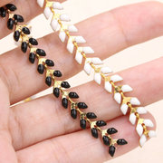 珍珠手链项链耳环配件白色黑色叶子链条diy韩版麦穗链子手工材料