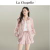 拉夏贝尔/La Chapelle夏装搭配一整套衬衫吊带短裤三件套装女