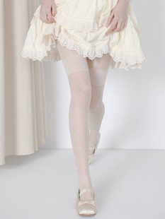 抵达一楼lolita春夏小波点白丝袜，纯欲芭蕾风，超薄丝袜假高筒连裤袜