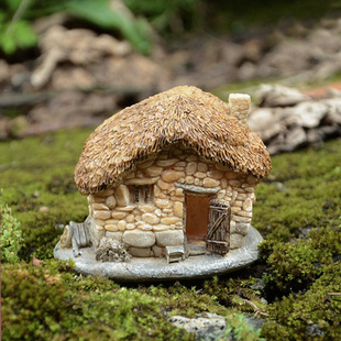 创意老房子盆景树脂摆件模型假山微景观办公室家居装饰礼物送父亲