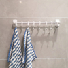 瓷砖玻璃壁挂式粘胶单杆毛巾架，浴室厨房收纳塑料置物架s挂钩挂架