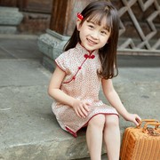 儿童童装旗袍女童，中国风连衣裙夏季宝宝，小旗袍夏装