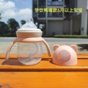 新生婴儿奶瓶喝水耐摔宽口径防胀气吸管宝宝硅胶，奶嘴带手柄塑料pp