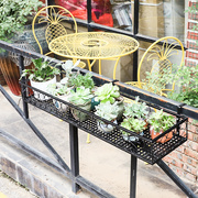 户外阳台壁挂式花架铁艺栏杆，悬挂植物花盆架，窗台欧式花架子