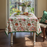 美式桌布亚麻布艺茶几布高级氛围感复古田园长方形餐桌台布圆桌布