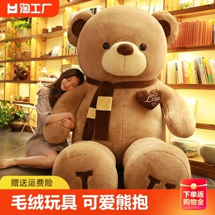 大熊泰迪熊猫毛绒玩具公仔布娃娃抱抱熊大号玩偶女友生日礼物女生