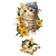 可爱卡通猫咪贴纸装饰小图案3d立体贴画墙贴墙面遮丑装饰防水贴花