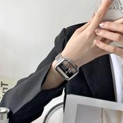 适用iwatch7表带铠甲小蛮腰金属se苹果手表applewatch4/5/6创意s8