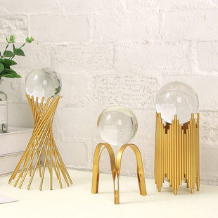 北欧风轻奢创意水晶球装饰品摆件家居客厅透明玻璃球新房艺术摆设