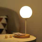 实木可置物小台灯创意温馨遥控卧室玻璃现代暖光装饰床头星球夜灯
