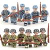 中国积木二战军事小人仔士兵苏美德军人偶男孩子益智拼装玩具模型