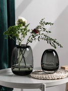 欧式厚重水晶玻璃花瓶轻奢琉璃，现代简约客厅，插花装饰摆件
