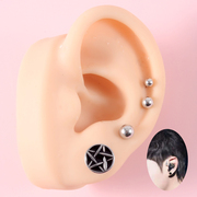 欧美潮流朋克风格个性数字符号造型耳钉耳环耳饰1.2粗穿刺饰品