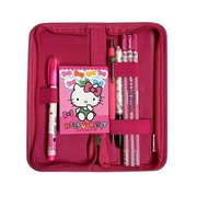 韩国进口Hello Kitty铅笔荧光笔圆珠笔橡皮尺子学生文具礼盒套装