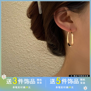 s925银针一款两戴后挂式耳钉，女气质简约金属弧形耳环小众耳饰2062
