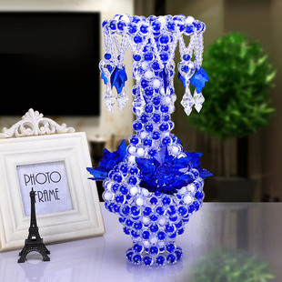 diy手工串珠花瓶材料包创意制作客厅摆件欧式散珠编织大珠子