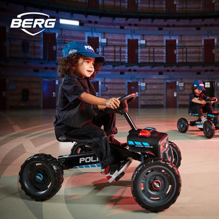 berg荷兰博格儿童卡丁车，脚踏四轮自行车小孩玩具，警车带音效灯光
