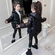 女童棉衣冬装儿童时尚韩版中长款棉袄加厚棉服，女孩中大童洋气外套