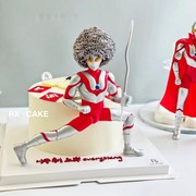 奥特曼超人蛋糕装饰摆件，钢丝球男神，搞怪创意生日蛋糕插牌插件配件