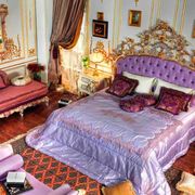 法式洛可可彩绘床，欧式别墅实木宫廷，高端奢华金箔意大利主卧床