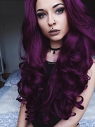 速发外贸欧美假发女潮流紫色长卷发大卷大波浪蓬松化纤发头套