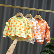 女宝宝春装长袖卫衣，t恤0-1-2-3岁女童装上衣纯棉，打底衫婴儿衣服潮