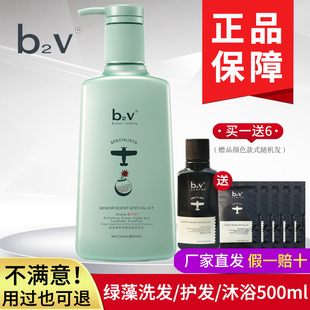 b2v绿藻500ml洗发水袪屑控油保湿沐浴露护发素单瓶男女通用