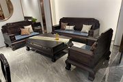 红木沙发菠萝格现代实木家具仿古花梨木半月山新中式轻奢客厅