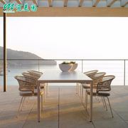 北欧户外沙发阳台创意桌椅休闲室外藤编沙发茶几组合庭院防水家具