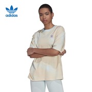 adidas阿迪达斯三叶草短袖女装t恤夏季运动圆领半袖衫HL6598