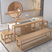 昊匠新中式茶桌禅意功夫茶桌椅，组合泡茶桌实木，茶台办公室茶室桌组