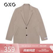 GXG男装2021冬季新羊绒大衣男中长款英伦风毛呢子外套潮GC126008J