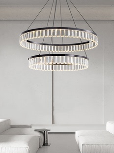 意式极简水晶吊灯客厅轻奢大气黑色现代北欧设计师餐厅LED卧室灯