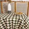 棋盘格桌布高级感m复古格子喜庆桌垫耶诞新年装饰桌布氛围拍照