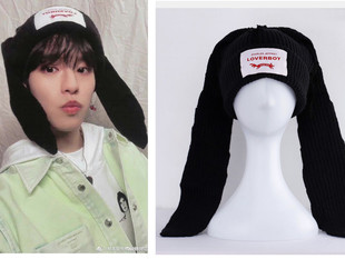 straykids金昇玟李旻浩同款兔耳朵，针织帽maniac专辑同款手工针织