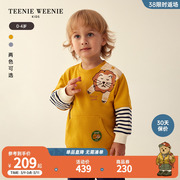 TeenieWeenie Kids小熊童装23年款秋冬男宝宝印花假两件圆领卫衣