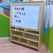幼儿园儿童双面可移动磁性，黑板柜子绿野仙踪原木柜式黑板玩具柜