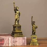 自由女神像人物雕像摆件大本钟小模型桌面玄关酒柜复古雕塑装饰品