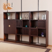 新中式实木办公书柜，组合带门文件柜书房禅意家具，仿古置物架书架