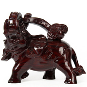 50cm吉祥如意红木大象实木雕刻工艺品，开业如意卷财木象摆件