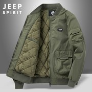 jeep2024春秋外套男工装薄款飞行员棉服男ma1飞行夹克棒球服