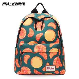 hks-homme小众帆布书包，女生双肩包女初中生大学生，后背包男旅行包