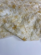 E314夏季白色底黄色印花雪纺布头飘逸柔软垂坠透气连衣裙上衣面料