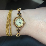 日本agete阿卡朵手表女天然石榴石手链式，mini盘日系女士复古腕表