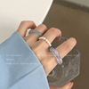 蓝色醋酸珍珠戒指套装女韩国ins潮时尚，个性指环组合不掉色食指戒