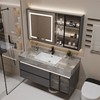 岩板无缝拼接陶瓷一体浴室柜组合卫生间，洗手洗脸盆柜智能洗漱台池