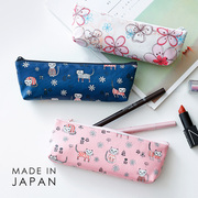 koji日本制便携防水化妆包，可爱猫咪收纳袋，学生文具盒笔袋