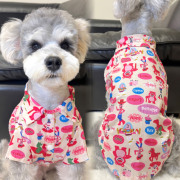宠物猫咪狗狗衣服夏季薄款粉色小熊衬衫中小大型犬防掉毛空调服
