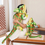 仿真变色龙玩偶睡觉抱枕，女生蜥蜴毛绒玩具公仔，小动物摆件道具模型