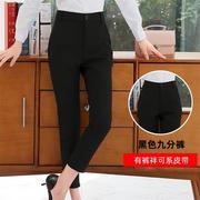 西裤2024修身职业裤子黑色，薄款女士工作，不带口袋直筒长裤气质